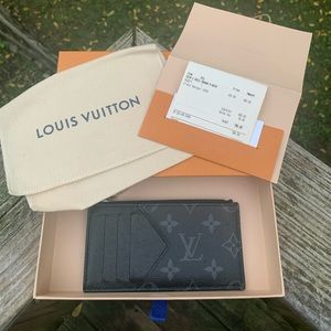 Louis Vuitton Card Holder Monogram Eclipse Taiga Black